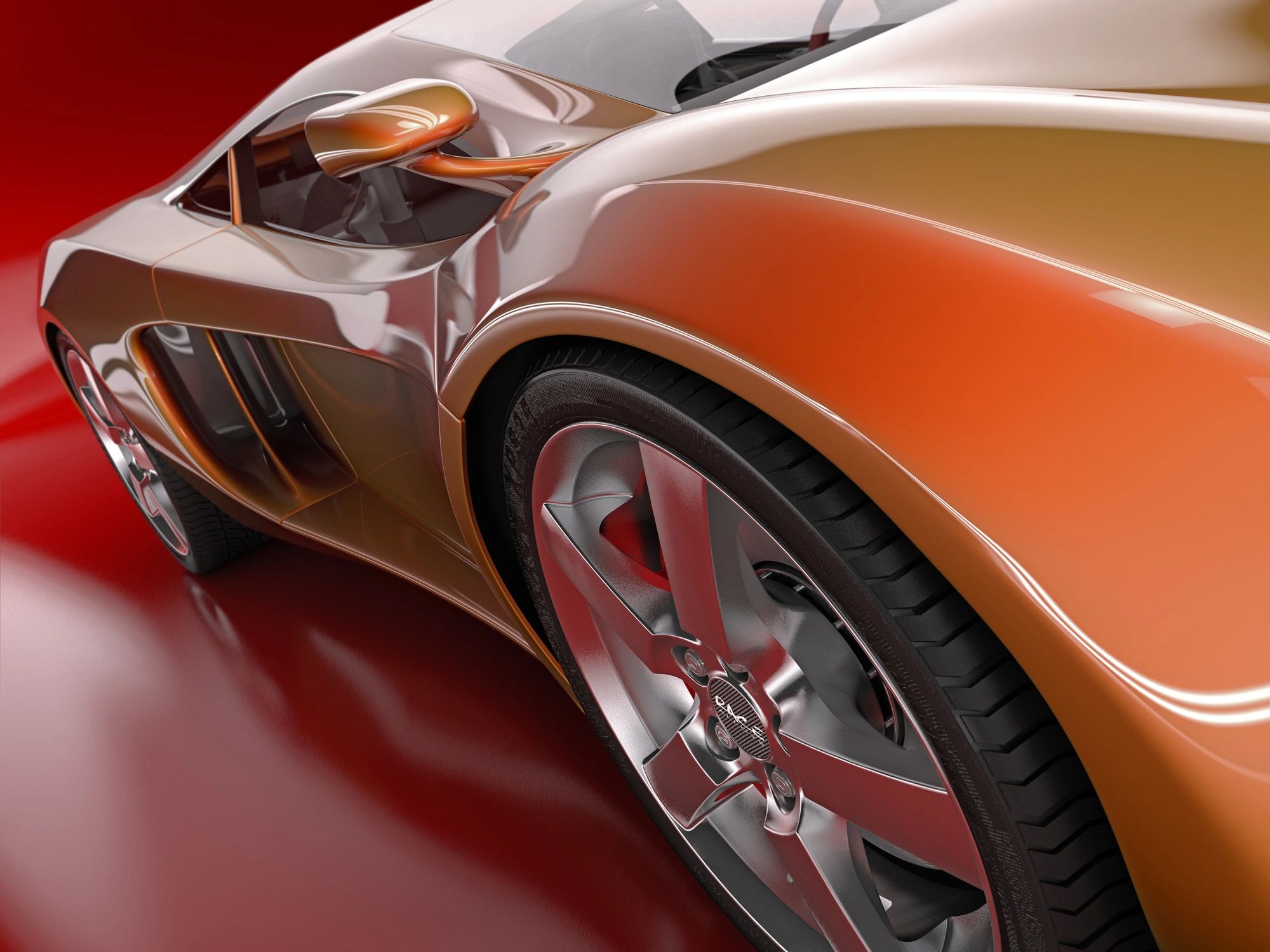 Premium sports car with aftermarket wheels