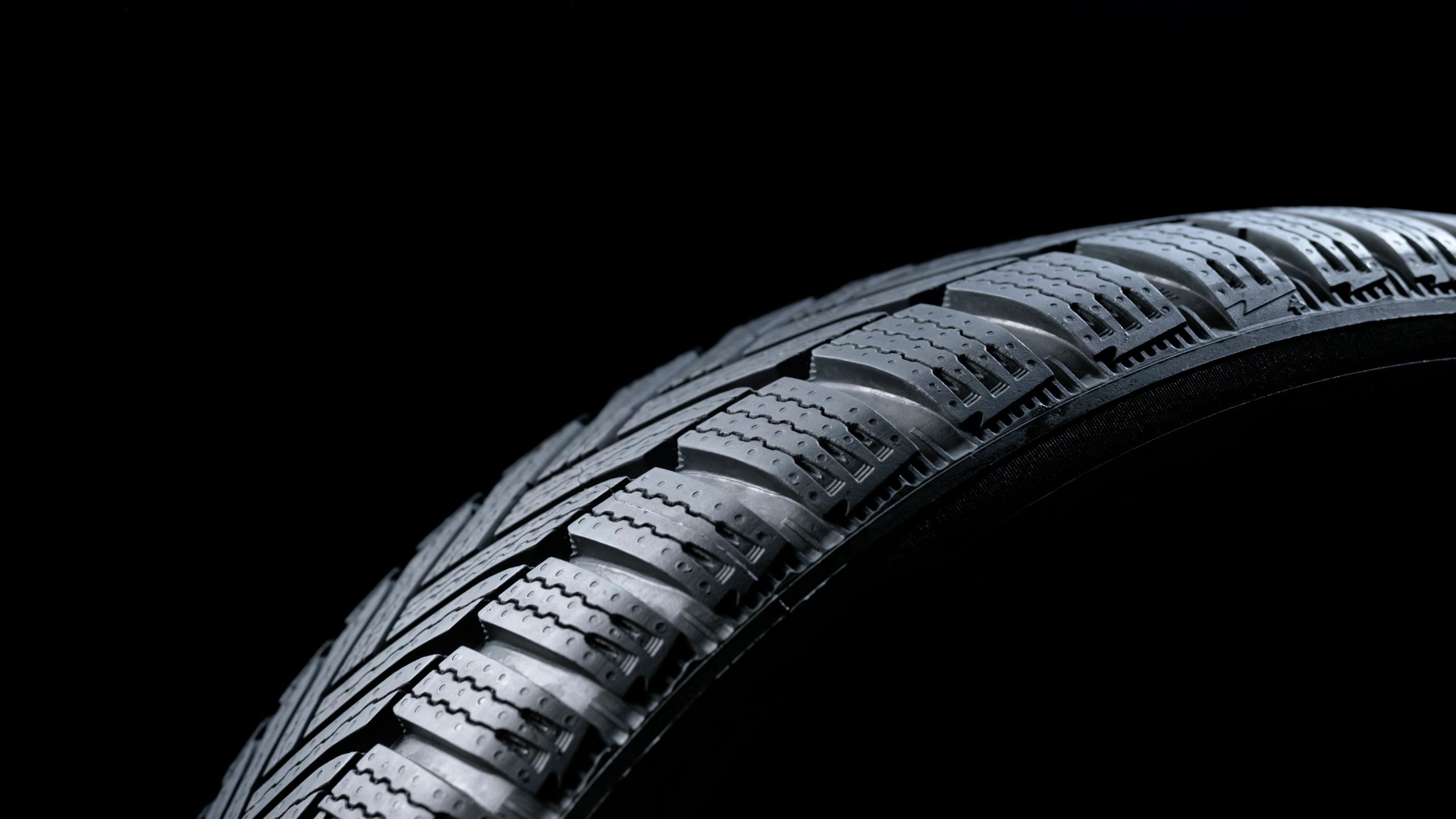 Detailed close-up of performance tire tread